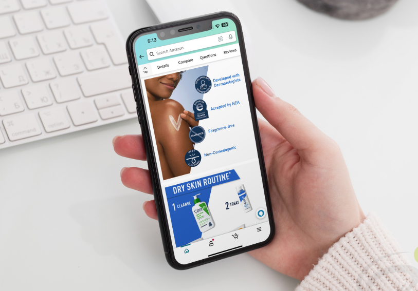 Cerave digital ad campaign example on mobile screen